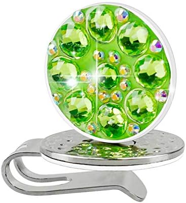 KOFULL Golf Ball Markers Colorful and Bling Golf Ball Marker hat Clip for Training Golf Gift for Women,Green