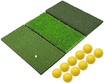 SkyLife 3-Turf Golf Hitting Grass Mat 24’’ x 37’’, Portable Training Fairway Rough TEE Turf, Driving Chipping Putting Golf Equipment, Home Backyard Garage Outdoor Practice (XL 24’’ X 37’’)