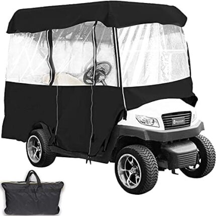 BotaBay Golf Cart Cover 4-Sided Golf Cart Enclosure Club Car EZGO Yamaha Portable Premium Driving Enclosure for 4 Passengers roof up to 79" for EZ GO and Club Car