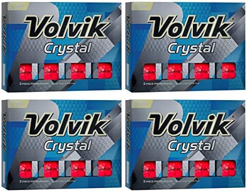 51Qa61aFvvL._AC_.jpg Volvik Crystal 3-Piece Premium Color Golf Balls 4 Dozen (48 Balls) Bundle Gift Set - Image 1