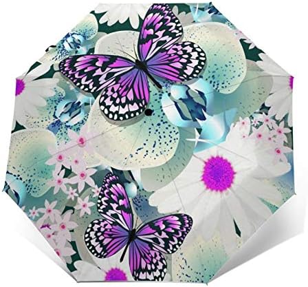 51S2QgwWMsL._AC_.jpg Kids Umbrella Chic Toucan Bird And Tropical Leaves Orchid Flowers Auto Open Close Small Compact Travel Sun Uv Rain Windproof Foldable Umbrellas Portable Lightweight Short Parasol For Child Girls Teena - Image 1