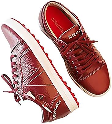 KARAKARA Spike-Less Golf Shoes, Two Colors (Ivory & Burgundy) 225-280 mm for Man & Women (Burgundy 6 US (230mm))