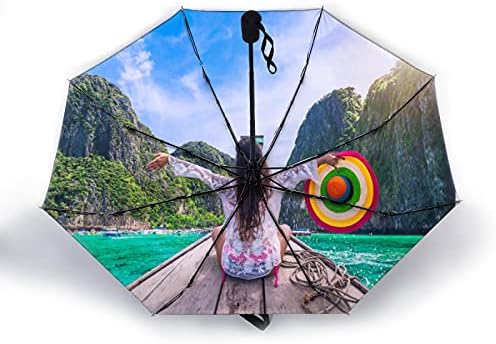 51ShF6oMmZS._AC_.jpg N A Golf Umbrella Watercolor Chic Sunflowers Compact Auto Open Close Travel Sun Uv Windproof Folding Umbrella Portable Retractable Car Umbrellas Automatic Parasol with Black Anti-Uv Coating - Image 1