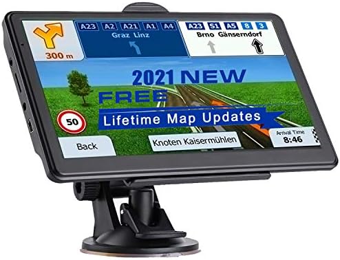 51THlocHtEL._AC_.jpg NAVRUF GPS Navigation for Car 7 Inch with High Resolution Touch Screen Real Voice Direction Vehicle GPS Navigator Lifetime Map Updates (Dark Gray) - Image 1