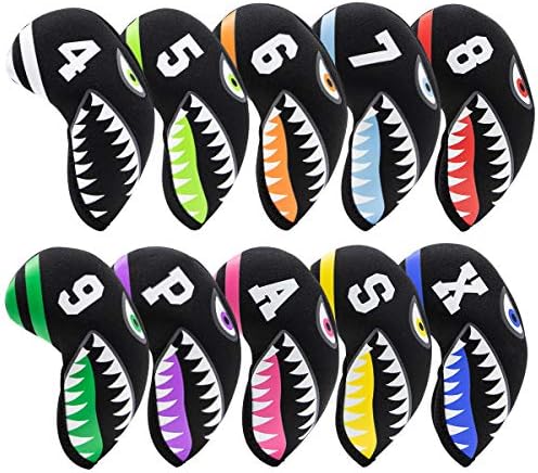 51UTvIw89L._AC_.jpg Golf Iron Covers,Golf Iron Head Covers Neoprene Golf Iron Covers Set 11pcs Golf Iron Headcovers,Golf Club Head Covers for Iron Club Fit All Brands Titleist,Callaway,Taylormade - Image 1