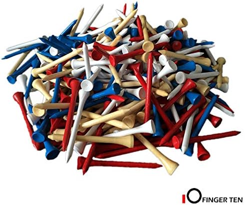 51Utf3JqMmL._AC_.jpg FINGER TEN Golf Tees 2 3/4 inch Wood Color Bulk 250 500 1000 Count, with Free Deluxe Golf Tee Holder and Ball Marker for Men Women Kids - Image 1