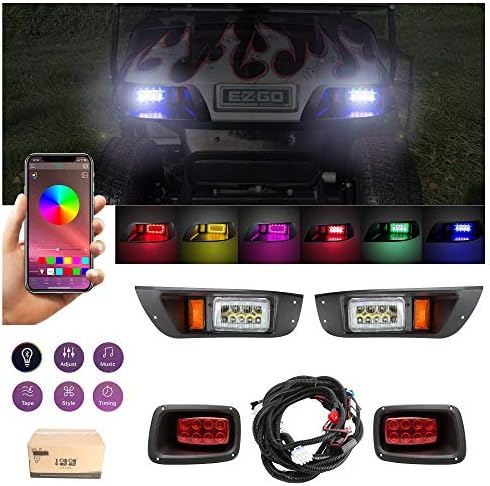 51UuyBk1PKL._AC_.jpg 10L0L Golf Cart LED RGB Daytime Running Light for EZGO TXT (Year 1995-2015), Multi Color LED Daytime Running Light Strip Neon Turn Signal Lights Switchback Light (APP Control) Must Work with 16-48V - Image 1