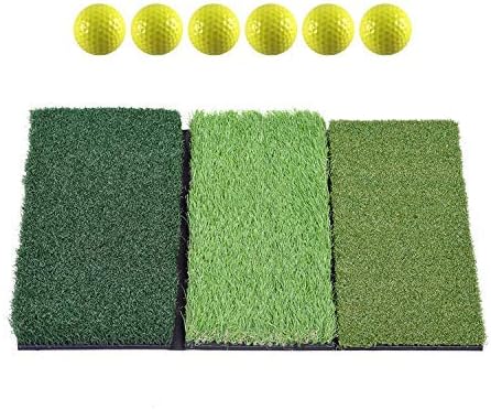 51V-PKZpvQL._AC_.jpg SkyLife 3-Turf Golf Hitting Grass Mat 16’’ x 25’’, Portable Training Fairway Rough TEE Turf, Driving Chipping Putting Golf Equipment, Home Backyard Garage Outdoor Practice (16’’ X 25’’) - Image 1