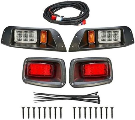 kemimoto Headlight kit Compatible with EZGO TXT Golf Cart LED Headlight & Tail Light Kit 1996-2013 Gas and Electric