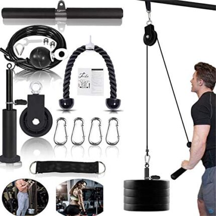 Fitness LAT and Lift Pulley System Professional Pulley Cable Machine Muscle Strength Fitness Equipment for Biceps Curl, Triceps Extensions Workout