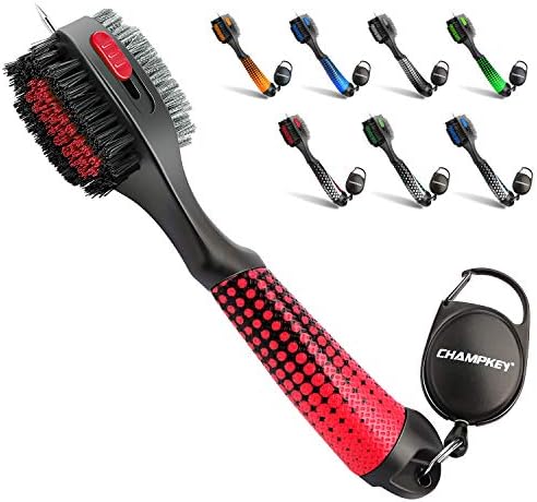 51Vt6LpAwZL._AC_.jpg Champkey BRUSHTECH Polymer Golf Brush Star Series| Oversized Brush Head with Comfortable Grip and Retractable Groove Cleaner Golf Club Brush - Image 1