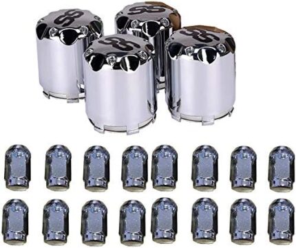 Dr.Acces ITP SS Wheel Alloy Center Hub Cap & Lug Nut Set for Club Car and EZGO Golf Carts