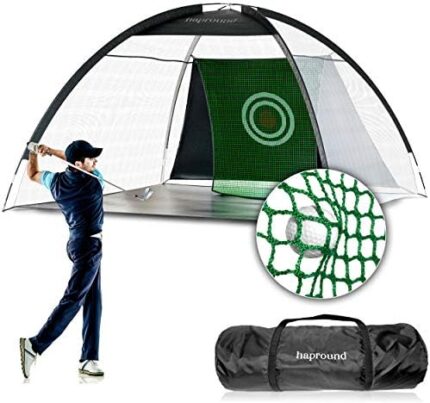 HAPROUND Golf Practice Net with Enhanced Net, 10'x6.6'x6' Golf Hitting Net Training Aids - Extend Golf Net Life