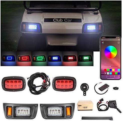 51XmqCG1y9L._AC_.jpg 10L0L 3 Version Golf Cart LED Headlight and Tail Light for Club Car DS Carts with Turn Signals Kits, Safe Daytime Running Lights & Multi Color App Bluetooth Control Light Kits - Image 1