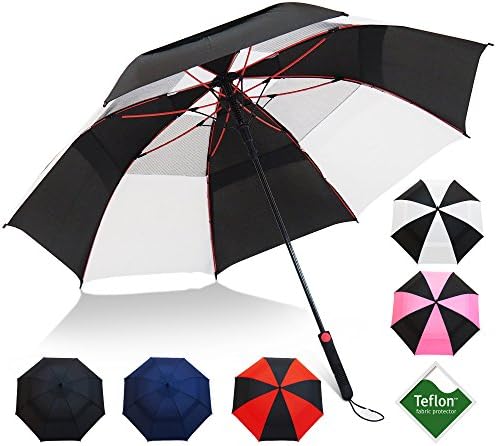 51XtqWMLoZL._AC_.jpg Repel Umbrella Golf Umbrella - 60" Vented Double Canopy with Triple Layered Reinforced Fiberglass Ribs and Teflon Coating, Auto Open - Image 1