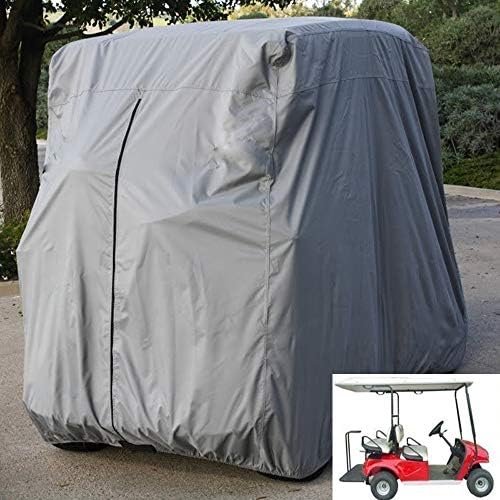 51YGW8wjKAL._AC_.jpg Lmeison 4 Passenger Golf Cart Cover Waterproof Sunproof Golf Cart Cover Fits EZ GO, Club Car and Yamaha, Dustproof and Durable, Grey - Image 1