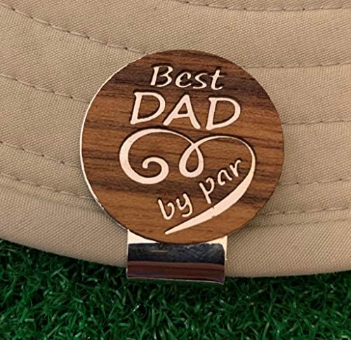 51Yi3izLwoL._AC_.jpg The Quintessential Hostess Best Dad by Par Engraved Golf Hat Clip and Ball Marker Teak Personalized - Image 1