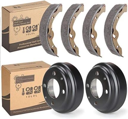 10L0L Golf Cart Brake Maintenance/Repair Kit,Brake Drums & Brake Shoes kit for Yamaha G&E Carts G9 (1993-up), G14, G16, G19, G20, G21, G22 Golf Carts,OEM JU0-G6521-00-00, JN6-F5331-01-00