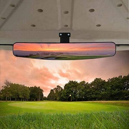 HKOO Golf Cart Rear View Mirror, 16.5" Extra Wide Rear View Convex Golf Cart Mirror for EZ Go, Club Car, Yamaha (Rear View Mirror)