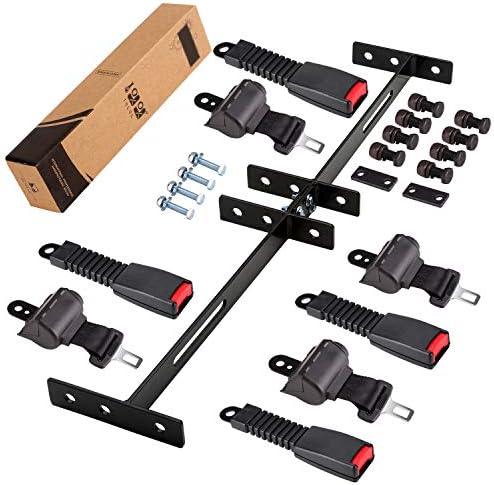 51eb25t7fpL._AC_.jpg 10L0L 4 Passenger Universal Retractable Golf Cart Belts Kit 42" with Belts Bracket Kits 35" x 6.9" Fits EZGO Yamaha Club Car TXT RXV DS Precedent and Others - Image 1