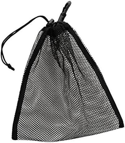 Golf Ball Mesh Bag - 7.87" x 9.45" Nylon Mesh Drawstring Pouch Golf Balls Collector Scuba Diving Accessory Holder Storage Bag