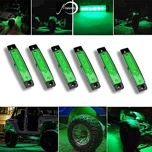 51hvWuSsrRL._AC_.jpg NBWDY 6Pcs Waterproof 3.8" Sealed Green LED Side Marker/Rock/Wheel/Underglow Light Kits for Jeep,Snowmobile,Truck,Golf Cart,Lorry,RV,Camper, Cab,RV,SUV, HGV,Caravances,Vans,Boat,Offroad (Green) - Image 1