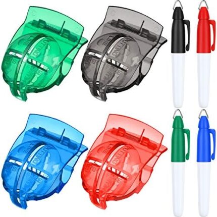 WILLBOND 4 Pack Golf Ball Line Liner Ball Marking Tool Alignment Tool and 4 Pieces Golf Ball Marker Pen