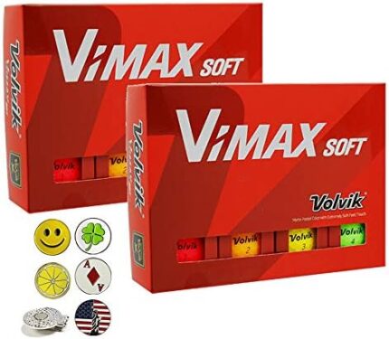 Volvik VIMAX Soft High Visibility Colors in Matte Finish Golf Balls 2 Dozen (24 Balls) Bundle Gift Set