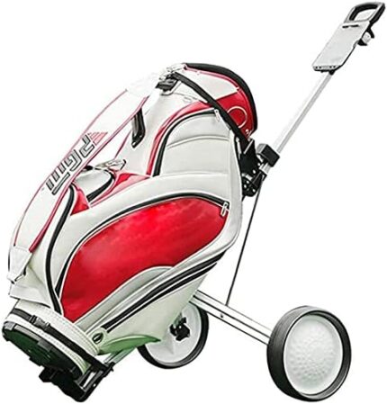 Golf Push Cart 2 Wheel Micro Ultra Compact Lightweight Sturdy and Durable Golf Pull Cart Caddy Pull Cart Foldable Golf Carts One Second to Open and Close