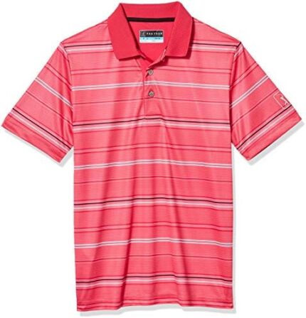 PGA TOUR Boys' Short Sleeve Allover Stripe Polo Shirt