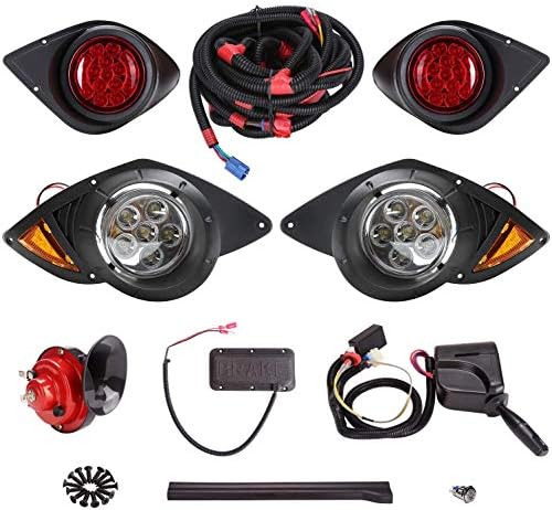 51lBqq1R0rL._AC_.jpg 10L0L Golf Cart LED Headlights and Taillight Kit Fit Yamaha G29 Drive G&E 2007 up,Yamaha Deluxe Led Light Upgrade Kit with Turn Signals Switch/Horn/Brake Lights Harness/ - Image 1