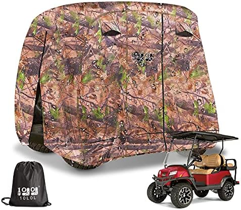51nFRWjEqQS._AC_.jpg 10L0L Universal Golf Cart Cover, 4 Passenger Golf Cart Storage Cover for EZGO, Club Car, Yamaha, Rainproof Waterproof Sunproof Dustproof Protection - Image 1