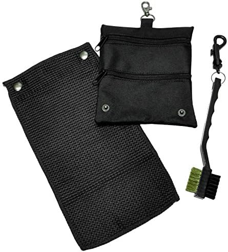 51nJKVhuJNL._AC_.jpg CaddyDaddy Golf Golf Accessory Bag, Towel & Brush Set - Image 1