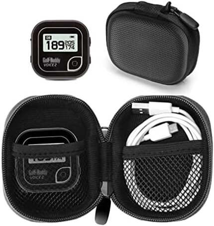 CaseSack Golf Course GPS Case Compatible with GolfBuddy Voice, Voice 2, Bushnell NeoGhost, Garmin 010-01959-00 Approach G10, Mesh Pouches in Both lid and Base for GPS and Cable separatedly