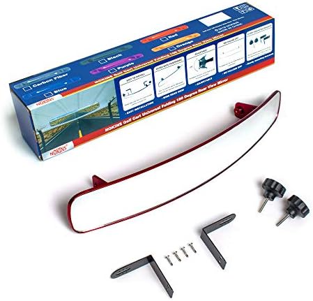 51nelw123NL._AC_.jpg NOKINS Golf Cart Rear View Mirror,Convex 16.5" Ultra-Wide 180-Degree Panoramic Universal Rearview Mirror,Doesn't Droop,for Club Car EZGO Yamaha. (Red) - Image 1