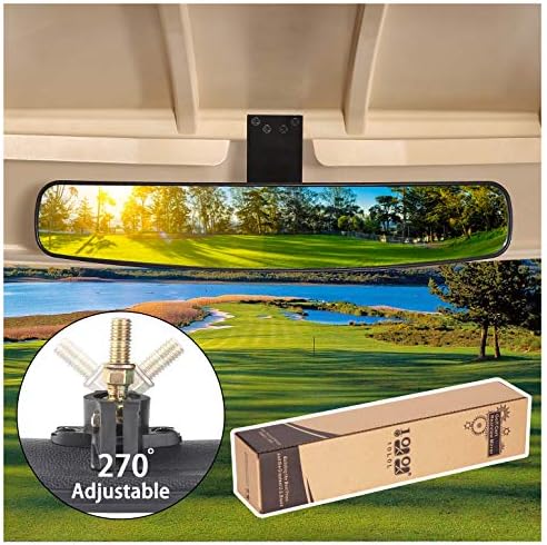 51o5GSBdc6L._AC_.jpg 10L0L Universal Golf Cart Rear View Mirror, Newest 16.5" Extra Wide Panoramic 270 Degree Rear View Mirror for EZGO Club Car Yamaha - Image 1