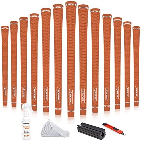 51pqHcO9cRL._AC_.jpg SAPLIZE Rubber Golf Grips Standard/Midsize Ant-Slip Golf Club Grips with Regripping Kit - Image 1