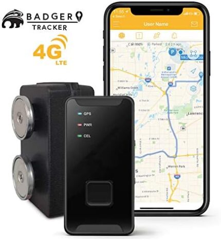 Badger Tracker GPS 4GLTE Real Time Tracker for Vehicles, Campers, Fleets, Assets with Waterproof Hardshell Magnetic Case
