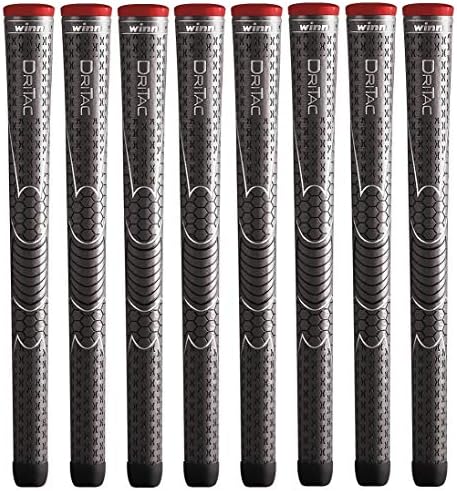 51ruXciHKZL._AC_.jpg Winn Dri-Tac Standard Size Golf Grips - Set of 8, Dark Gray - Image 1