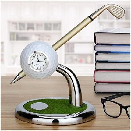 10L0L 2019 Newest Version Mini Desktop Golf Ball Pen Stand with Golf Pens 2-Piece Set of Golf Souvenir Tour Souvenir Novelty Gift