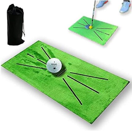 EACFVE Golf Training Mat, Swing Detection Batting Mini Golf Practice Training Aid Carpet, Portable Golf Training Turf Mat Suitable for Game and Gift for Home/Office/Outdoor