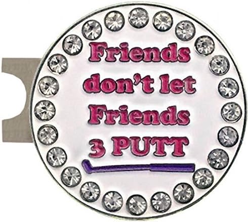 51tG9zeIi5L._AC_.jpg Giggle Golf Bling Friends Don't let Friends 3 Putt Golf Ball Marker with A Standard Hat Clip - Image 1