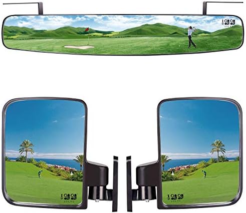 51uZqG5mRrL._AC_.jpg 10L0L Golf Cart Folding Side Mirror and Panoramic Rear View Mirror for EZGO, Club Car, Yamaha - Image 1