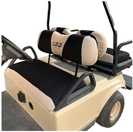 10L0L Golf Cart Front Back Seat Cover Set for Club Car DS & EZGO RXV TXT, Breathable Washable Polyester Mesh Cloth