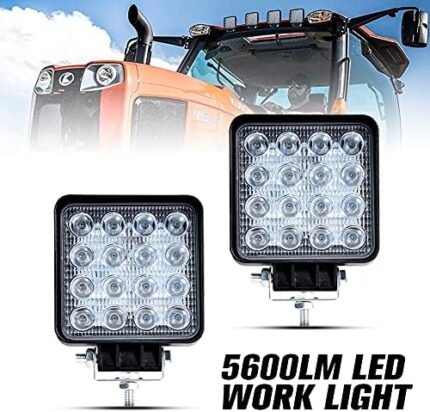 2Pcs LED Work Light - 4 Inch Flood LED Light Bar for Offroad Truck Trator Jeep ATV UTV Golf cart Boat - Driving Lamp Daytime Running Light