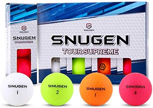 51wjF3Ry3lL._AC_.jpg Snugen (TM) Soft Feel Distance Golf Ball with Matte Finished Color, Long Distance Tour Ball,12 Ball Pack - Image 1