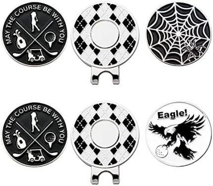 CoverMay Golf Ball Markers and Golf Hat Clips Sets