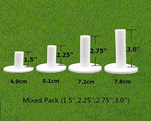 612YZVP80kL._AC_.jpg FINGER TEN Golf Rubber Tees Driving Range Value 3/4 Pack, Mixed or Same Size 1.5’’ 2.25’’ 2.75’’ 3’’ for Practice Mat - Image 1