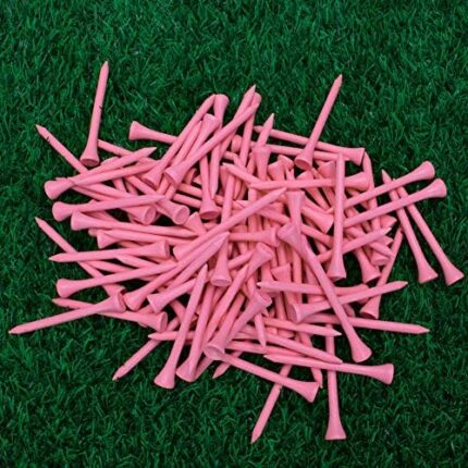 THIODOON Golf tees 3 1/4 inch Less Friction Wood Tees Training for Golfer Professional Natural Wood Golf tees Bulk 100 Count Golfing Tees