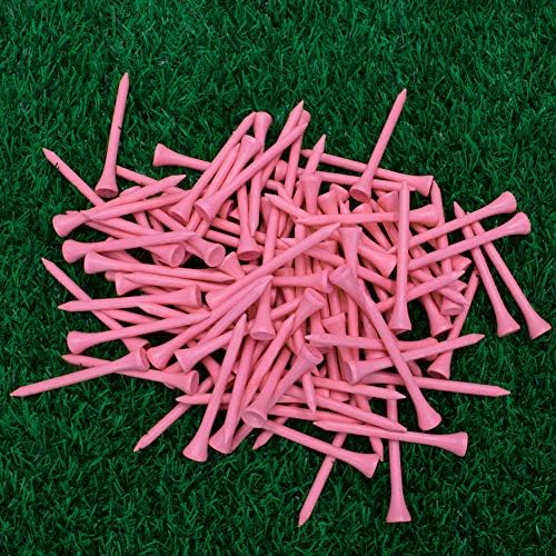 613NDrfQYtL._AC_.jpg THIODOON Golf tees 3 1/4 inch Less Friction Wood Tees Training for Golfer Professional Natural Wood Golf tees Bulk 100 Count Golfing Tees - Image 1